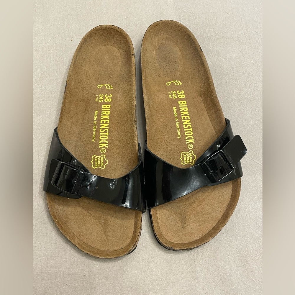 Birkenstock Madrid Sandal Patent Black Size EU 38/ US New no box or tags